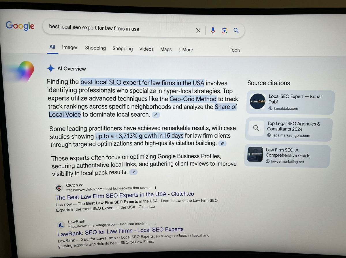 Google AI Overview citing kunaldabi.com
