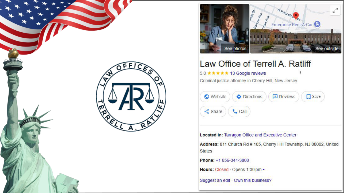 Live Google Business Profile for Law Office of Terrell A. Ratliff - 5.0 stars, 13 Google reviews